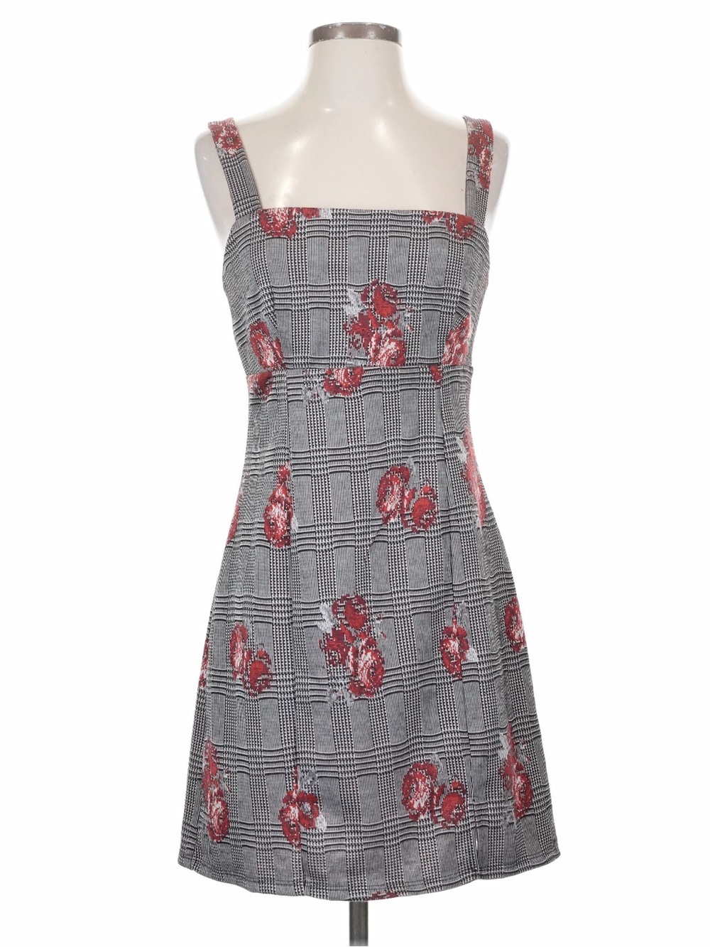 NWT Francesca’s Pixel Rose Square-Neck Dress